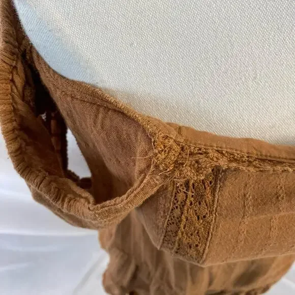 American Eagle brown ruffle midi dress size xs boho cottagecore - Picture 6 of 8